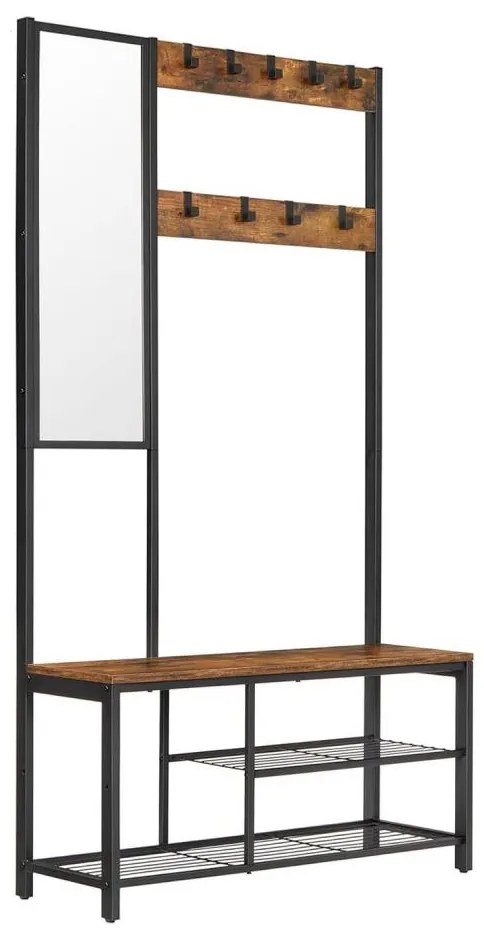 Подова закачалка с огледало NAVOR, кафява/черна