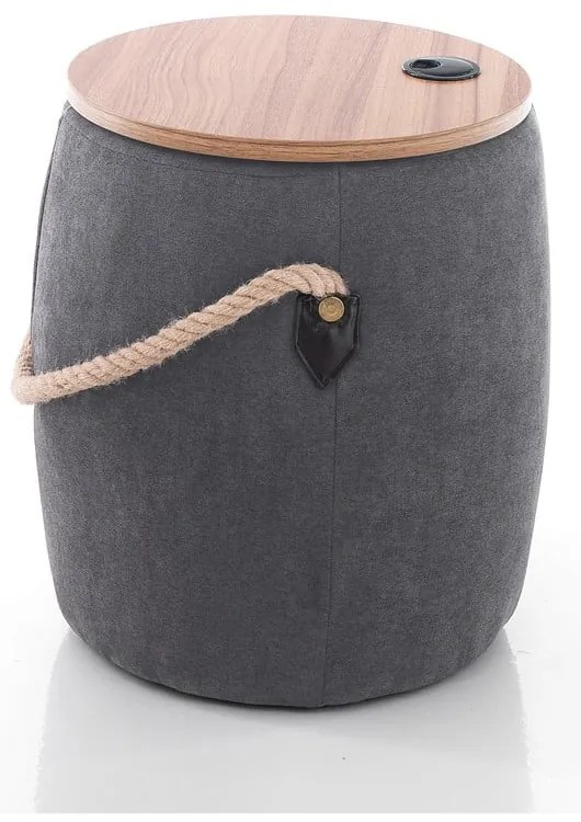 Сив пуф с място за съхранение Barril - Tomasucci