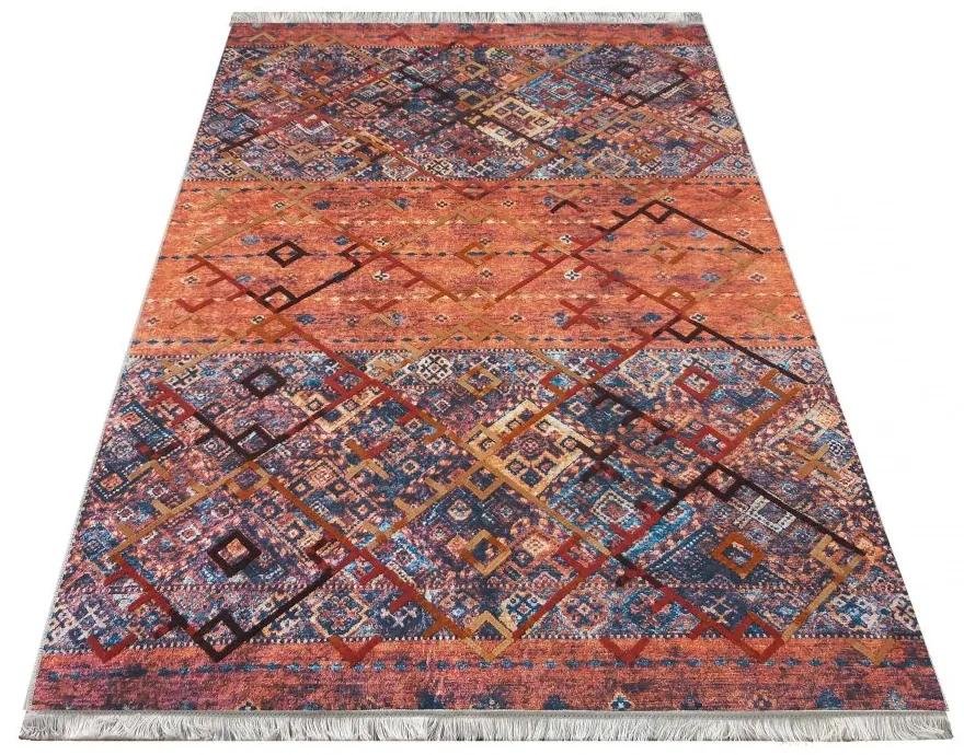 Цветен висококачествен килим с ресни в бохо стил Ширина: 120 см | Дължина: 180 см