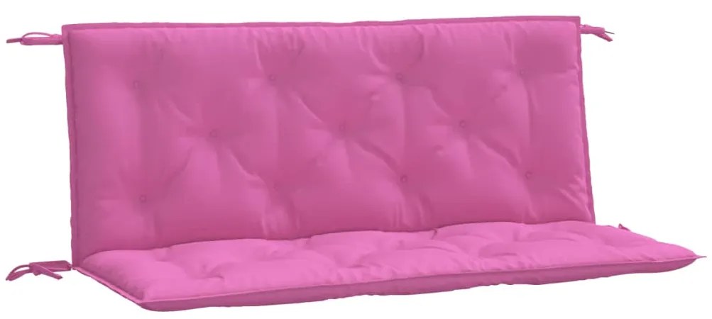Възглавници за градински пейки 2 бр розови 120x50x7 см плат