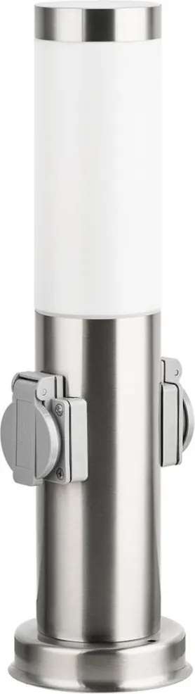 Brilagi - Външна лампа с 2 SCHUKO контакта 1xE27/15W/230V, 40 см, IP44, хром