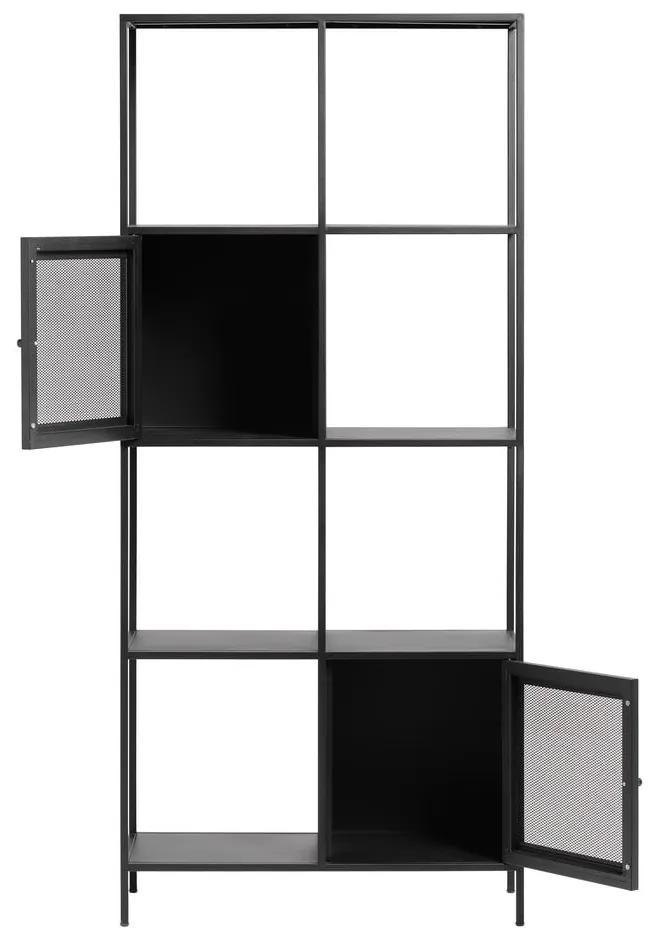 Черна метална етажерка за книги 80x180 cm Malibu - Unique Furniture