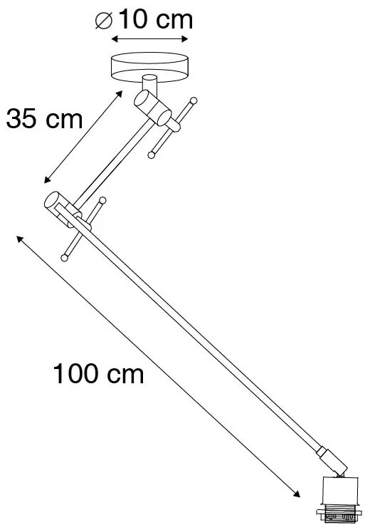 Модерна висяща лампа черна без абажур - Blitz