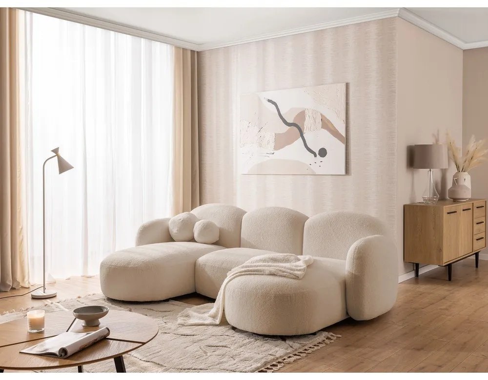 Светлокафяв ъглов диван от букле (U форма) Orbit – Ropez