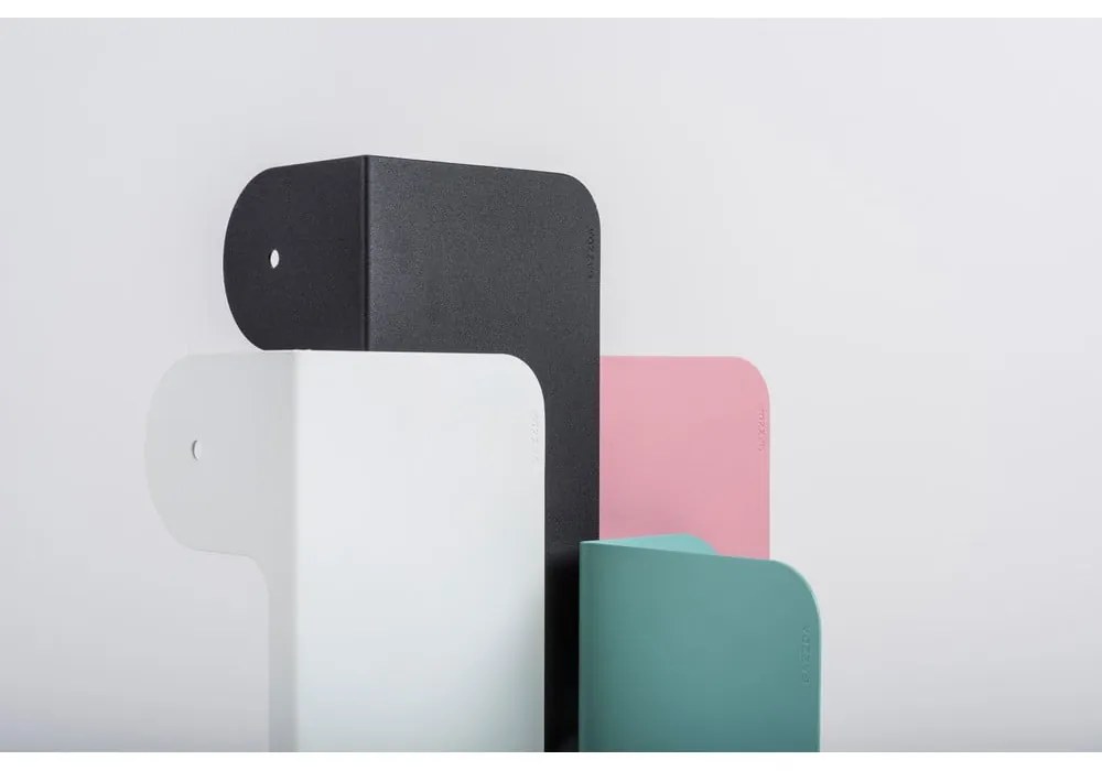 Стенен рафт от зелена стомана с детайли от дъбово дърво с 2 куки, дължина 50 см Hook - Gazzda