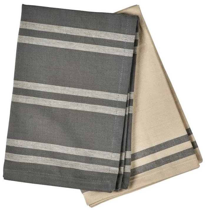 Комплект от 2 бежово-сиви памучни кърпи за чай , 50 x 70 cm Soft Tools - Södahl