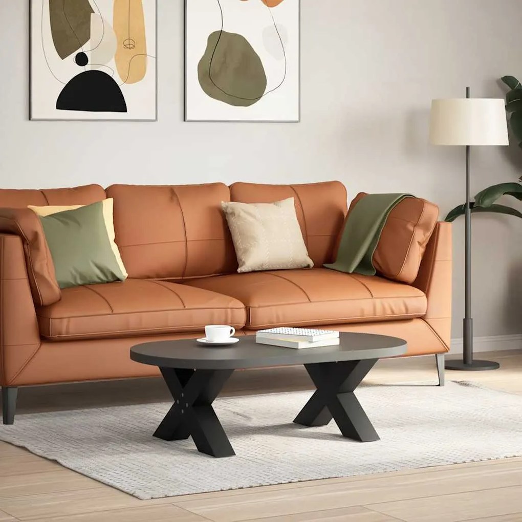 4012936 vidaXL Крака за масичка за кафе, X-образни, 2 бр., черни, 50 x (30-31) см, стомана