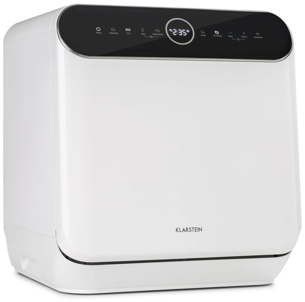 Klarstein Oceana, съдомиялна машина, свободностояща, без монтаж, 860 W, енергиен клас F, бяла