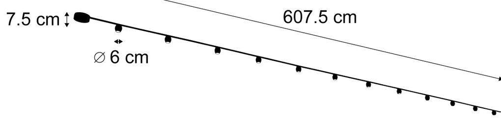Модерна релсова система за осветление с 12 черни прожектора 1-фазов - Magnetic Zagaye