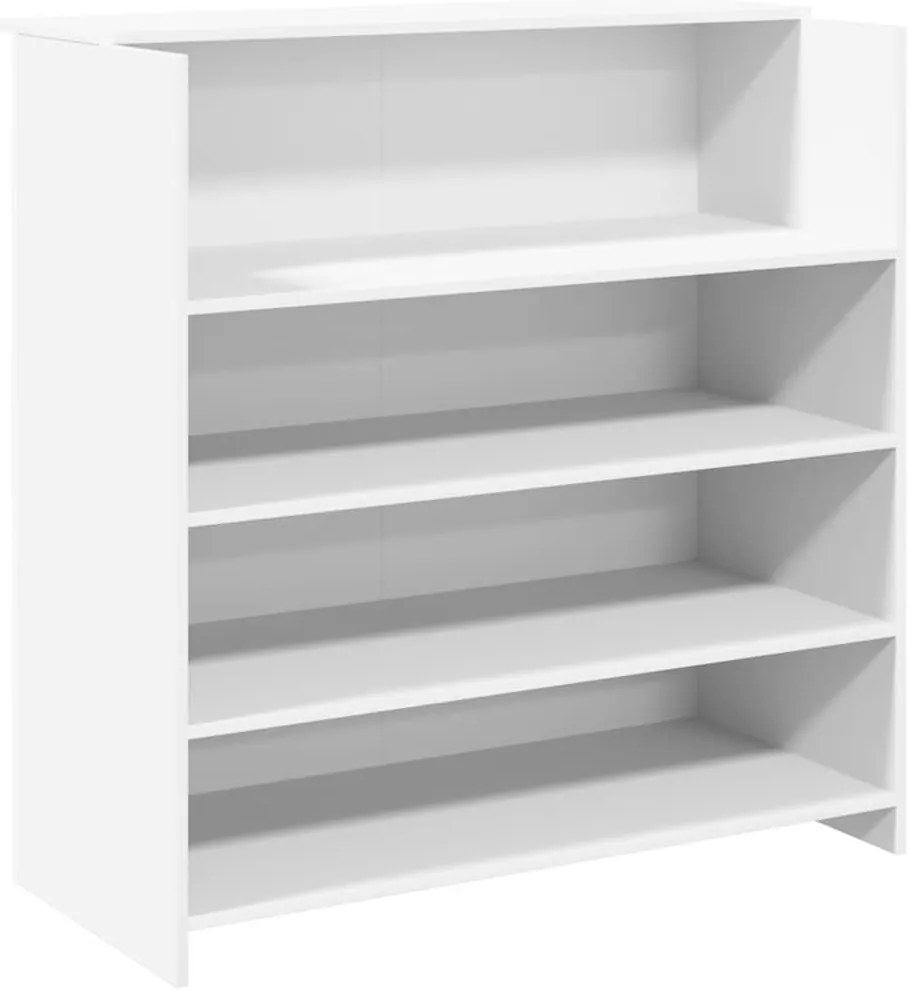 3324160 vidaXL Рецепционно бюро, бяло, 100x50x103,5 см, инженерно дърво