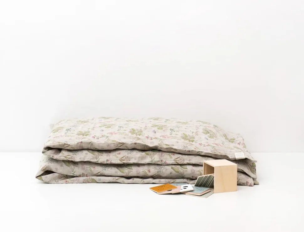 Детски бежов лен Ботаника, 140 x 200 cm - Linen Tales