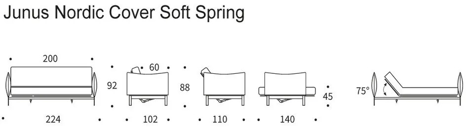 Зелен разтегателен диван 224 cm Junus - Innovation