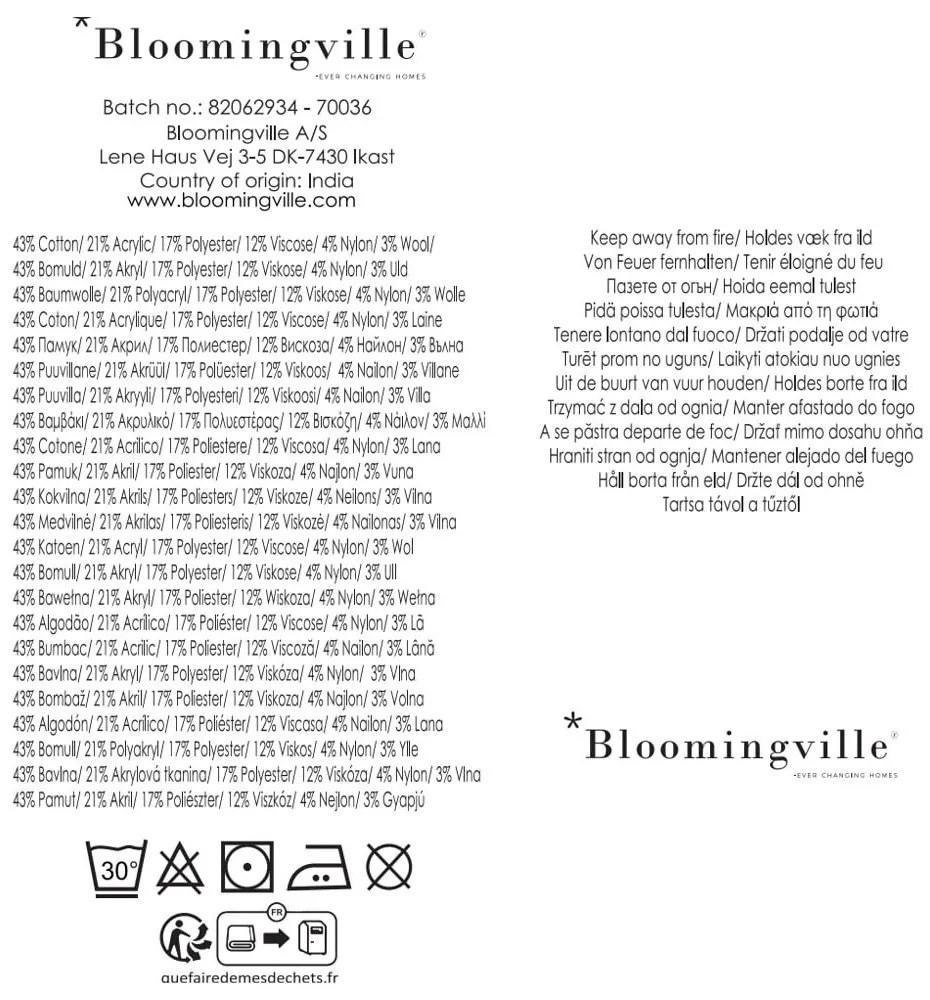 Кафяво одеяло от рециклиран памук 130x160 cm Lane – Bloomingville