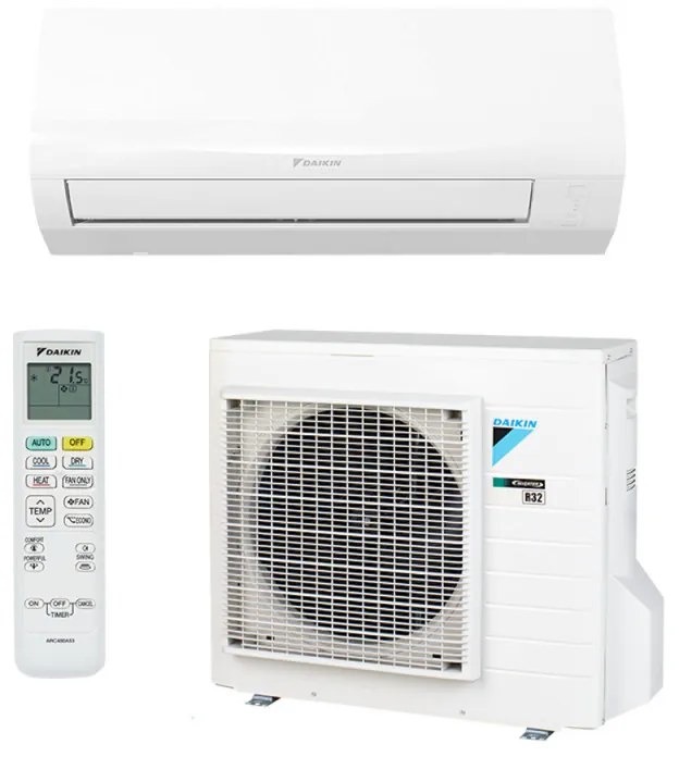 Инверторен климатик Daikin Sensira FTXF35E/RXF35E, 12000 BTU, A++ / А+, 24-часов таймер, Икономичен режим, Бял