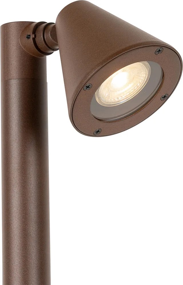 Модерен външен стълб ръждяво кафяв 100 см IP44 Регулируем - Ciara