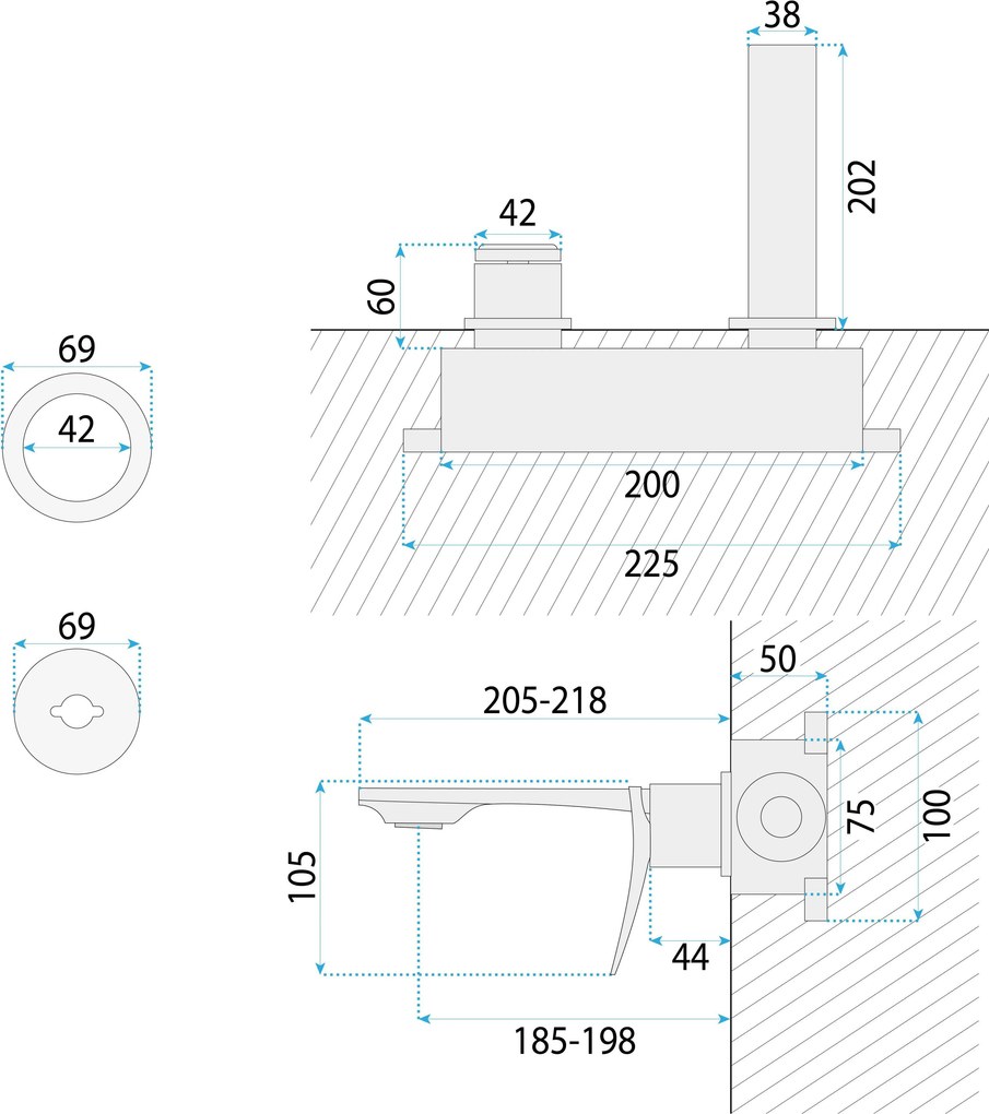 Смесител за мивка за вграждане REA VISION Titan + BOX