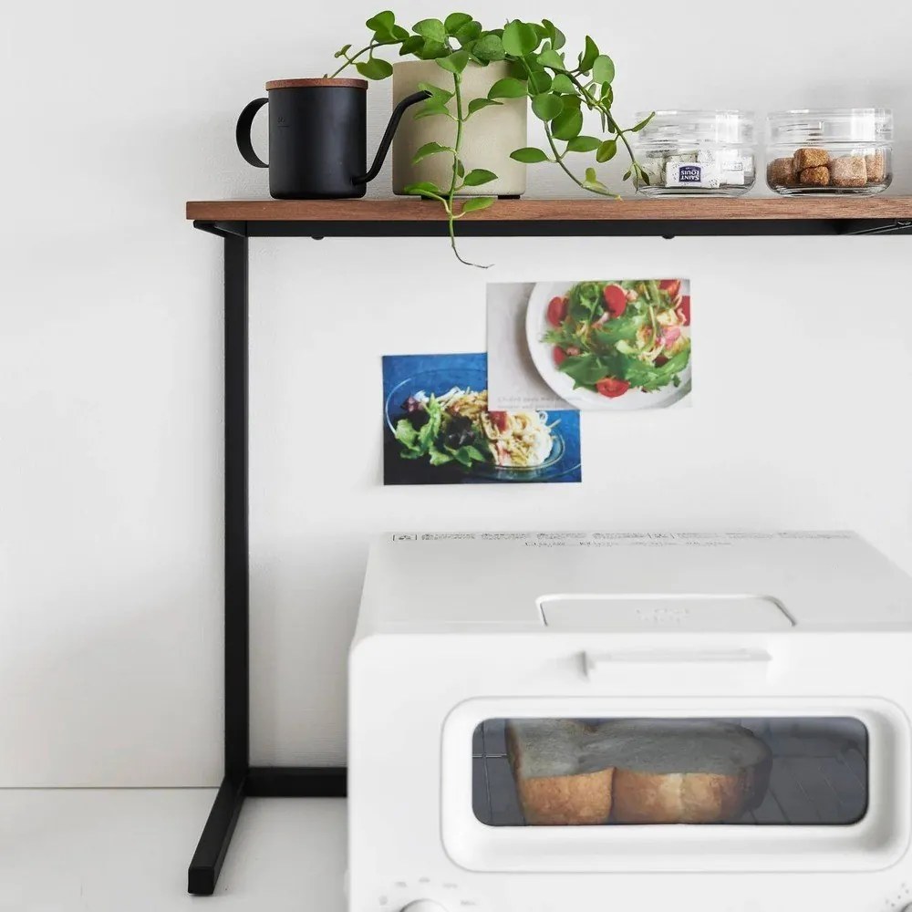 Черен/в естествен цвят дървен допълнителен рафт 90x18 cm Tower – YAMAZAKI