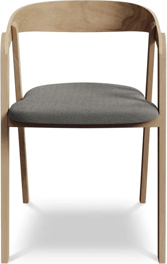 Сив трапезен стол от масивна дървесина Erika – Makamii