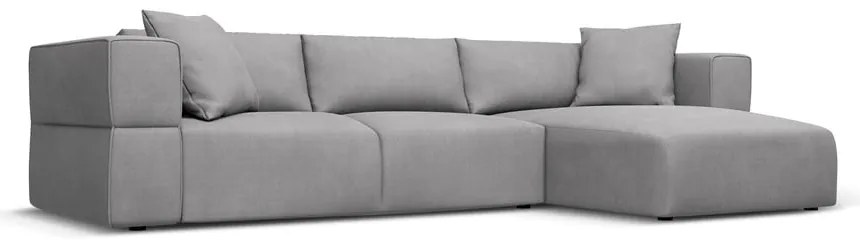Светлосив ъглов диван, десен ъгъл Esther – Milo Casa