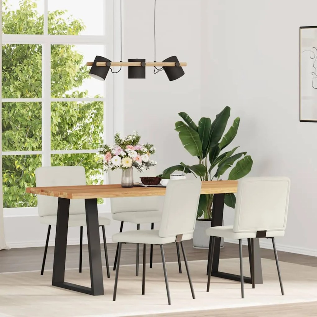 3315166 vidaXL Трапезни столове, 4 бр, кремави, кадифе