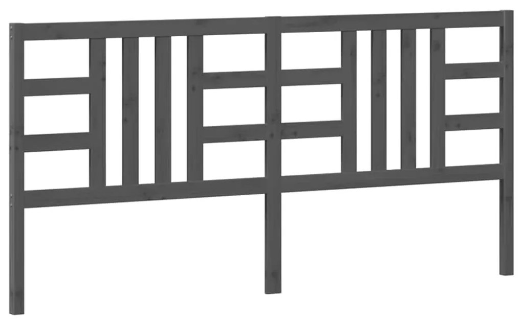 817862 vidaXL Горна табла за легло, сива, 206x4x100 см, бор масив