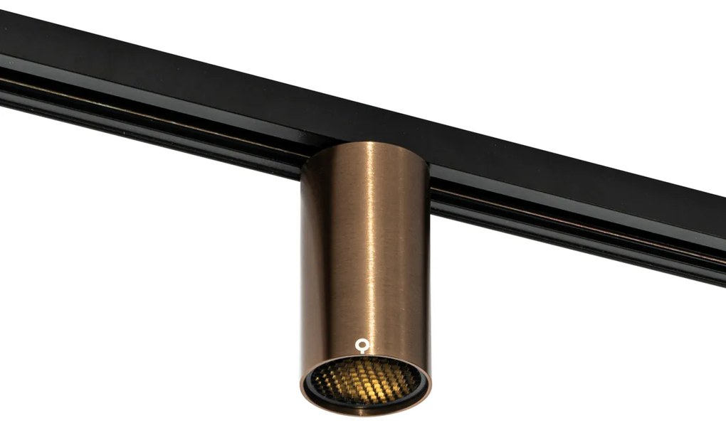 Модерен прожектор тъмно бронз за 1-фазна релсова система за осветление GU10 50mm - Iconic Ruby Honey