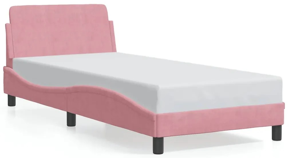 373077 vidaXL Рамка за легло с табла Dover, розова, 80x200 см, кадифе