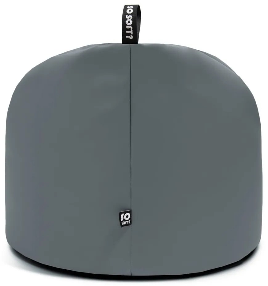 Оранжев детски пуф от изкуствена кожа Round M – So Soft?