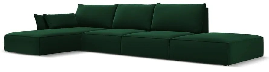 Тъмнозелен кадифен ъглов диван (ляв ъгъл) Vanda – Mazzini Sofas