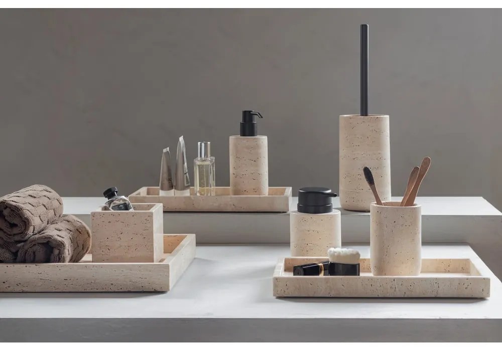 Бежова каменна чаша за четки за зъби Travertine – Mette Ditmer Denmark