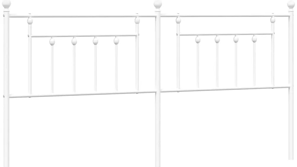 353623 vidaXL Метална резервна табла за легло, бяла, 193 см
