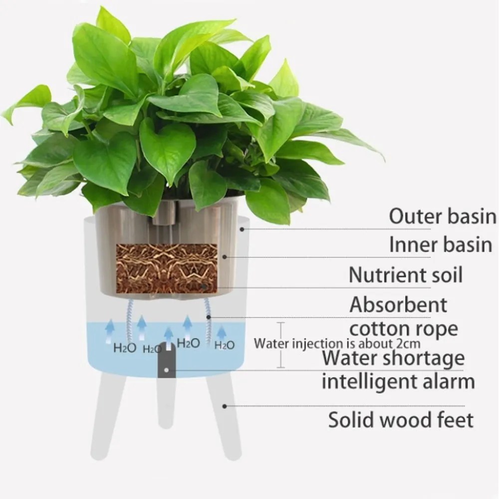Бяла самонапояваща се саксия , ø 22,8 cm Calla - Tomasucci