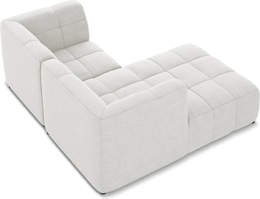 Бял ъглов диван от прежда с примки от букле (ляв ъгъл) Aloha – Makamii