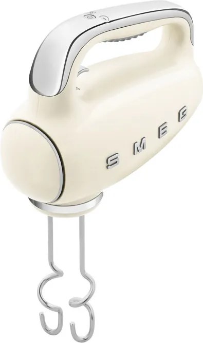 Ръчен миксер SMEG 50's Style HMF01CREU, 250W, 9 скорости, Турбо, Скрит LED дисплей, Таймер, Аксесоари, Кремав