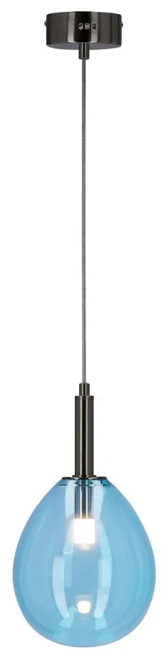 Синьо LED висящо осветително тяло със стъклен абажур Lukka – Candellux Lighting