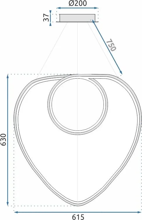 Пендел LED +дистанционно управление APP798-cp Chrome