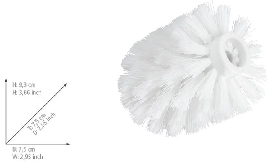 Бяла сменяема глава за четка за тоалетна, ø 7,5 cm - Wenko