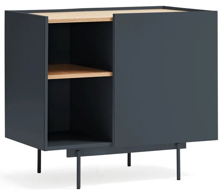 Нисък скрин в антрацит и естествен дъб 90x78 cm Otto - Teulat