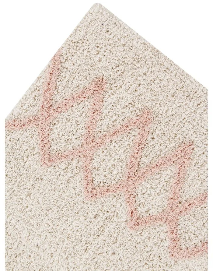 Розов и кремав ръчно изработен памучен килим подходящ за пране 120x160 cm Atlas Natural – Lorena Canals