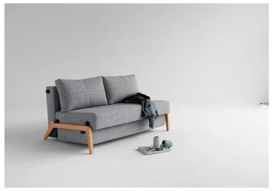 Сив разтегателен диван Wood Twist Granite, 96 x 147 cm Cubed - Innovation