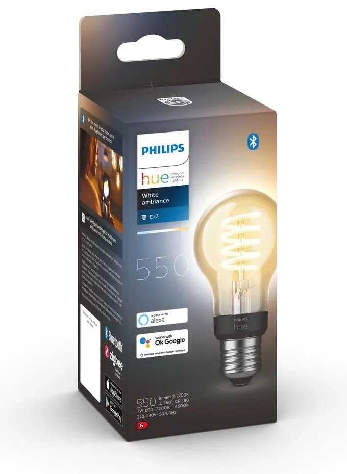 Smart крушка с нажежаема жичка E27, 7 W White ambiance – Philips Hue