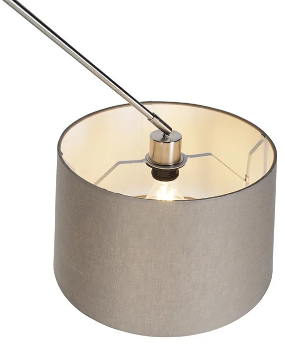 Стилна висяща лампа от стомана с тапициран абажур в цвят таупе 35 см - Blitz