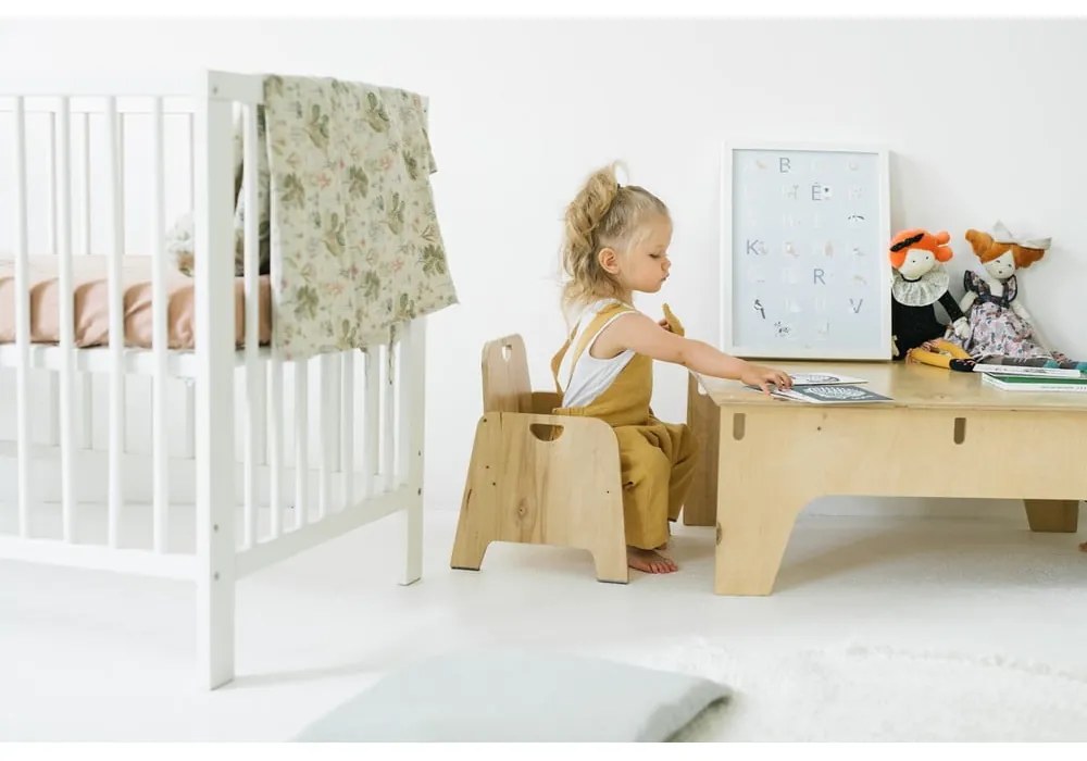 Детско бежово ленено платно Ботаника, 70 x 100 cm - Linen Tales