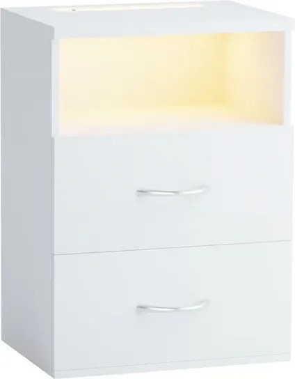 Нощно шкафче Jamie с LED осветление и USB - 55 × 40 × 28 cm дърво / сив