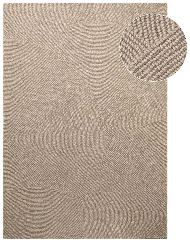 Бежов ръчно изработен вълнен килим 80x150 cm Eleni Light Beige – Hanse Home