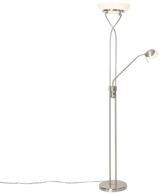 Стоманена подова лампа с LED и димер с лампа за четене - Empoli