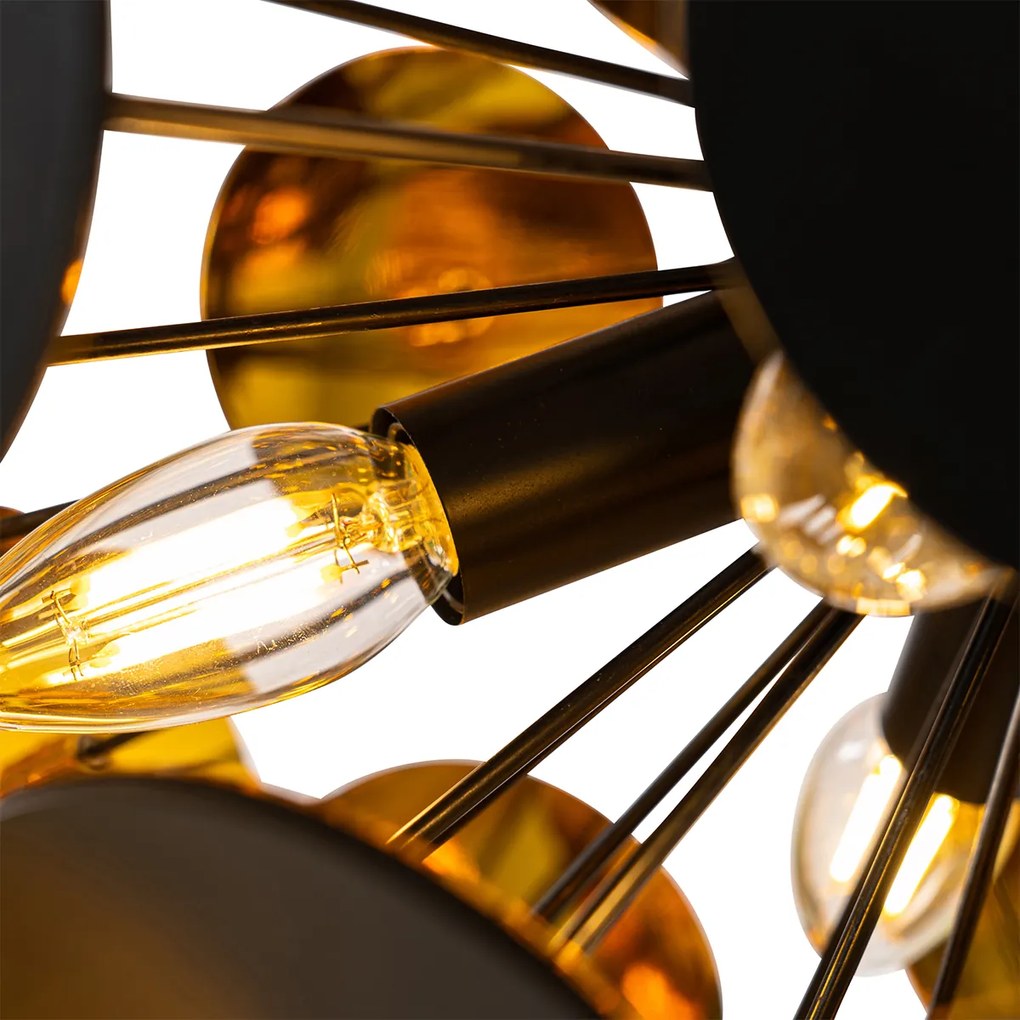 Дизайнерски висящ аплик черен и златен - Cerchio