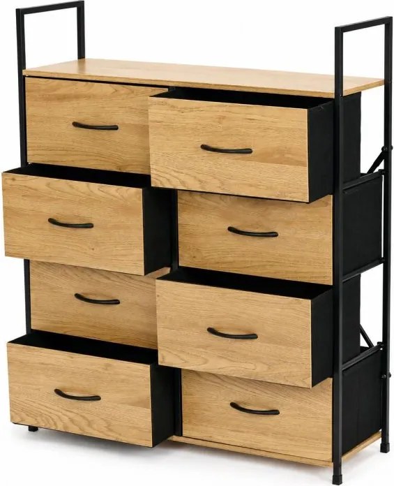 Комод с 8 текстилни чекмеджета и метална конструкция 107 x 80 x 24 см