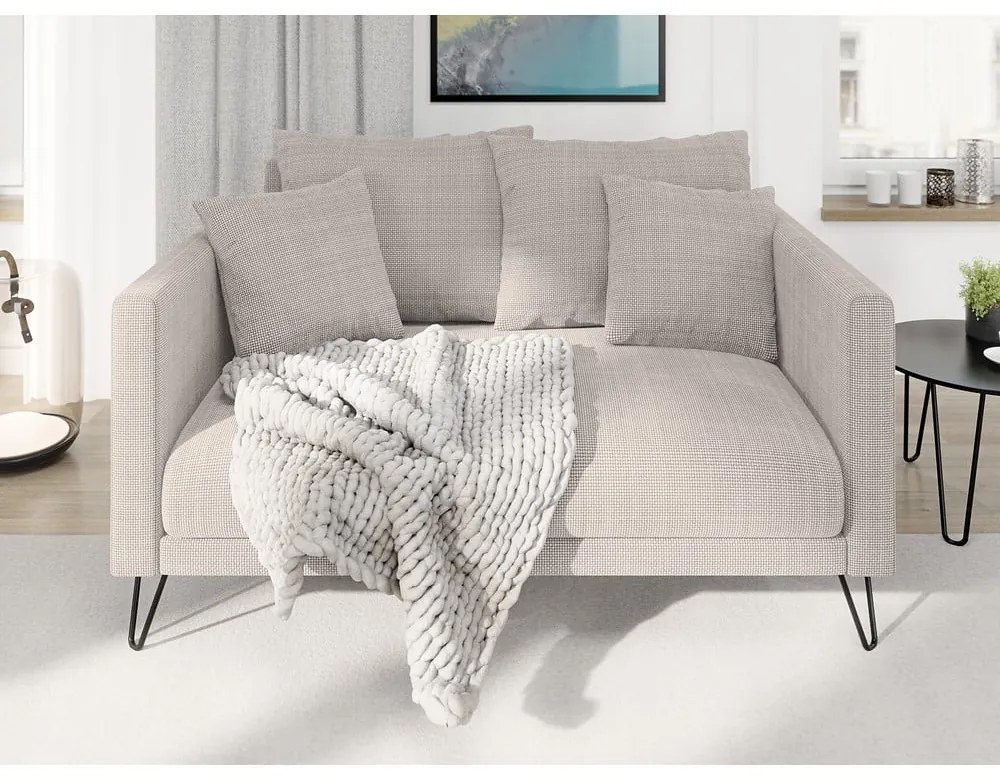 Светлокафяв шенилов диван 140 cm Freya – Ropez