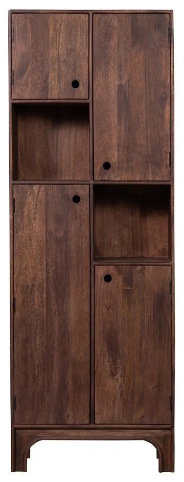 Тъмнокафяво шкафче от масивно манго 75x210x45 cm Staes – WOOOD